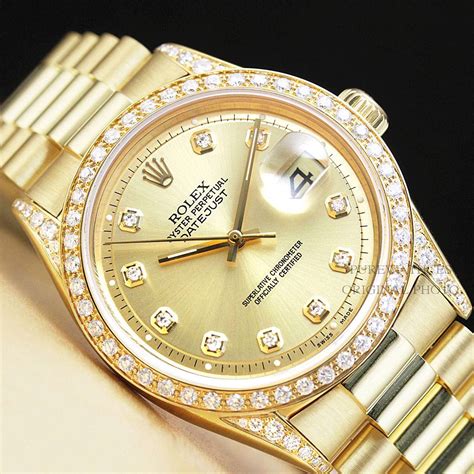 Rolex datejust 18k gold men's